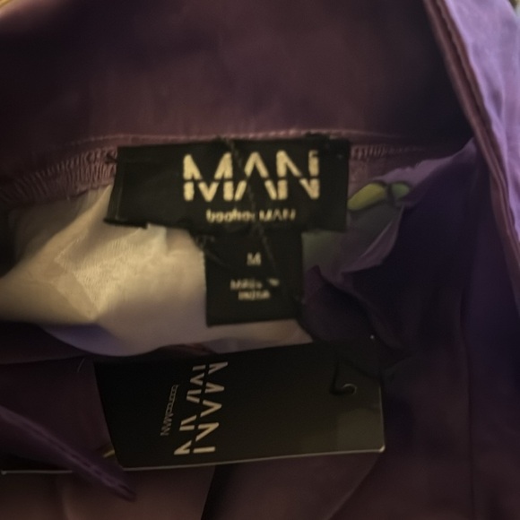 New boohoo MAN SHORT SLEEVE SATIN OMBRE PALM SHIRT & SHORT - Picture 5 of 6